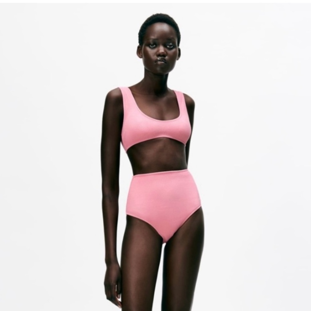 Zara NWT High Waisted Structured Bikini Bottom